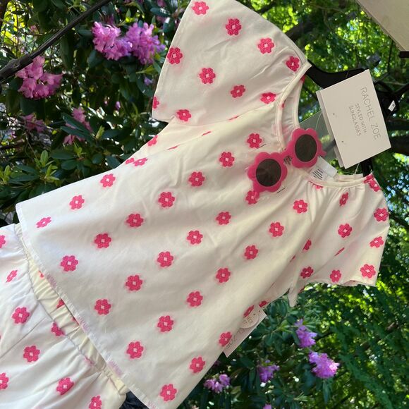 Rachel Zoe Other - Rachel Zoe Hot Pink and White Daisy Outfit with Matching Sunglasses